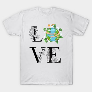 happy funny  earth day 2024 gift april 22 Cute Teacher  Lover Rainbow T-Shirt